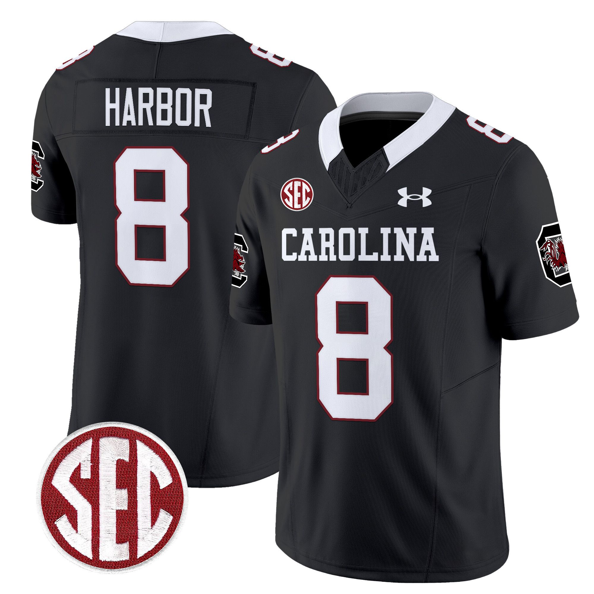 Men South Carolina Gamecocks #8 Harbor Black 1980 Throwback Vapor Limited 2024 NCAA Jersey->ncaa teams->NCAA Jersey